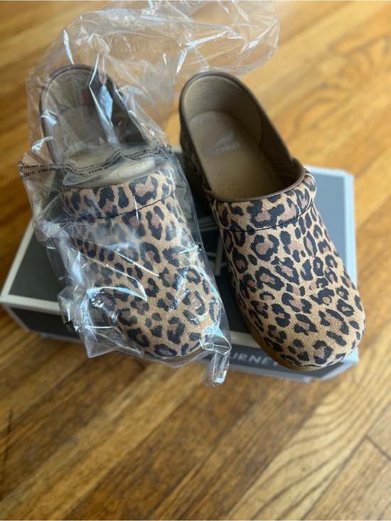 Dansko Shoes - Dansko Professional Leopard Suede Clogs